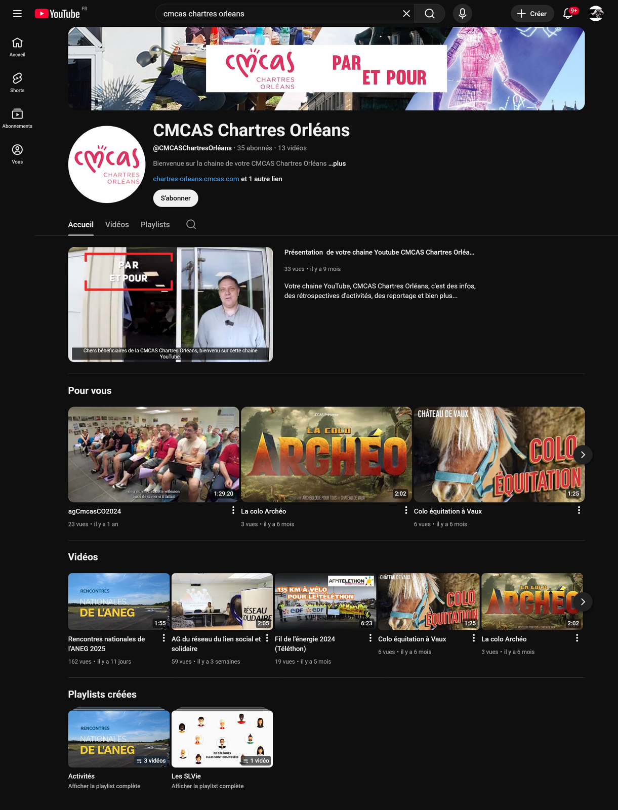 CMCAS — screenshot 2025 11 17 at 15 54 40 403 cmcas chartres orleans youtube